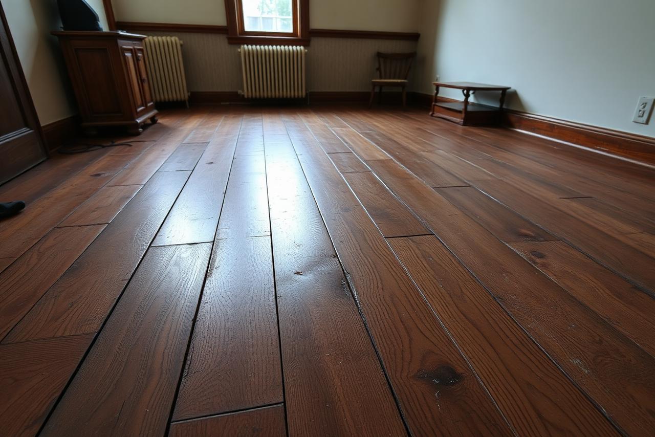 Timber sand & polish — before