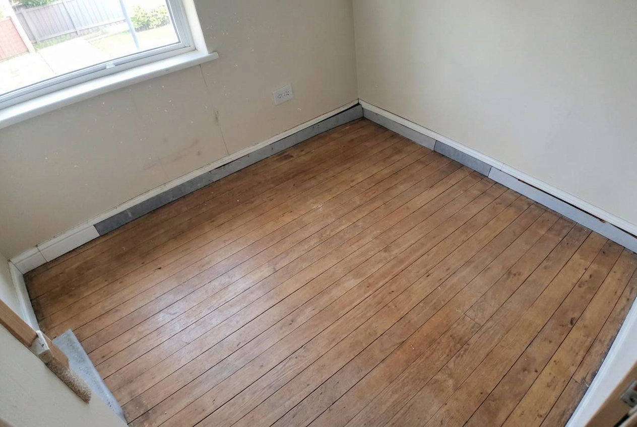 Carpet Removal → Timber Floor Exposed — after