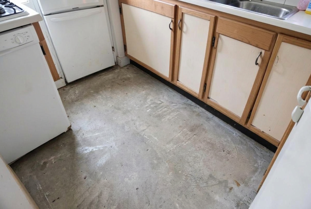 Old Vinyl Flooring Removal — after