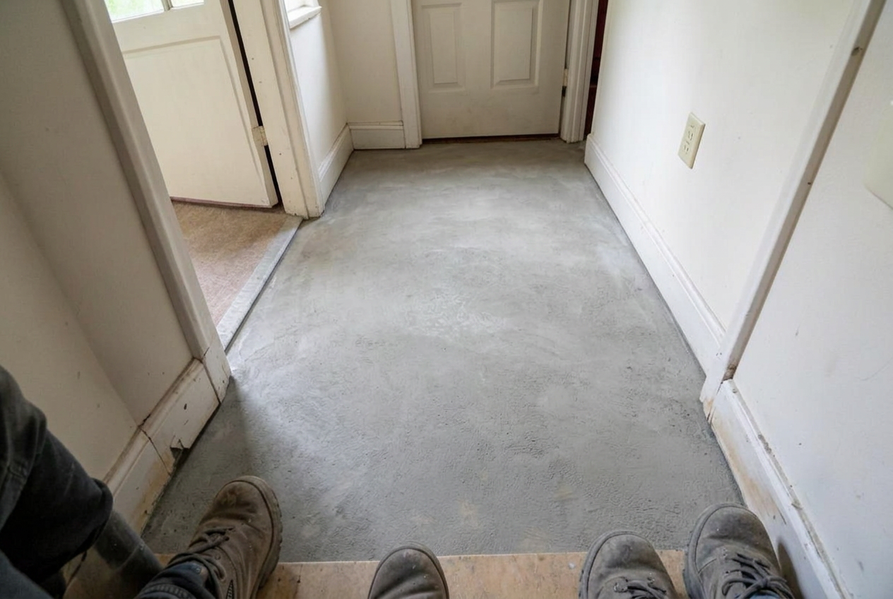 Tile & Adhesive Removal — after